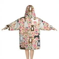 thumbnail image 2 of Boston Terrier Dog and Flower Florals Blanket Hoodies for Kids 6-13YR Oversize Wearable Blanket Hoodies for Boys Girls Teens, 2 of 7