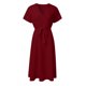 thumbnail image 4 of ICHUANYI Clearance Women's Fashion Sexy Vintage V Neck Short Sleeve Printing Party Dresses(Wine, S) ICHUANYI WER2023081007044, 4 of 4