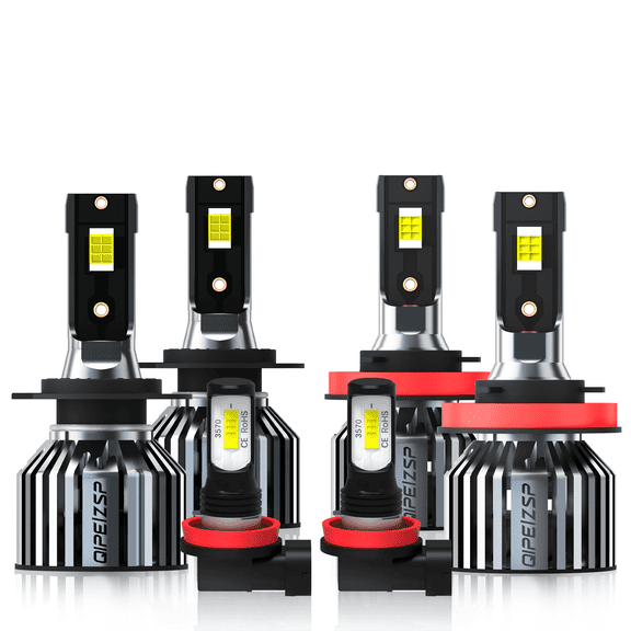 QIPEIZSP Compatible For Ford Fusion (2006-2018) Led Headlights H7 H11 & Fog Lights h11 Bulbs 6 Pcs