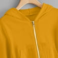 thumbnail image 5 of Girls's Cropped Hoodies Long Sleeves Fleece Crop Top Sweatshirt with Hooded Yellow 5-6 Years, 5 of 5