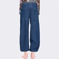 thumbnail image 3 of Ashirexll Jeans for Women, Womens Casual Pants, Summer Womens Fashion Long Jeans Casual Button Mid Waist Comfortable Denim Pants with Pockets, 3 of 6
