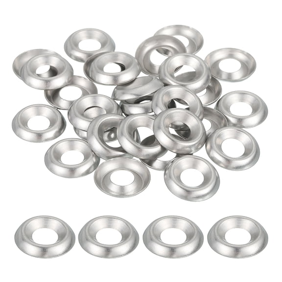 100 Pcs 10# Countersunk Finish Washers Stainless Steel Cup Washer Gasket, Silver