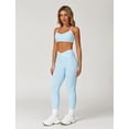 thumbnail image 6 of IDOPIP Women 2 Piece Workout Sets Color Block Strappy Sports Bra High Waist Leggings Gym Yoga Pilates Sports Outfits L Ice Blue, 6 of 8