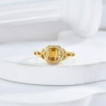 thumbnail image 3 of Dreamofdazzles Jewels 14K Yellow Gold Plated 925 Sterling Silver 2.50 Ct Emerald Cut Yellow Citrine Engagement Wedding Christmas Thanksgiving Halo Ring For Women's -5, 3 of 4