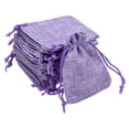 thumbnail image 1 of Unique Bargains Linen Burlap Bags with Drawstring for Gifts,DIY Craft Purple 7 x 9cm 12pack, 1 of 5