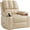 Beige, variant on Eastvita 27-Inch Oversized Manual Recliner Chair - PU Leather Recliner with Cup Holders/Side Pockets (Beige)