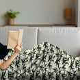 thumbnail image 3 of East Soft Flannel Fleece Throw Blanket, Silhouettes of Eastern Bamboo Leaves Classic Chinese Nature Romantic, Cozy Plush for Indoor and Outdoor Use, 50" x 60", Pale Green White, by Ambesonne, 3 of 5