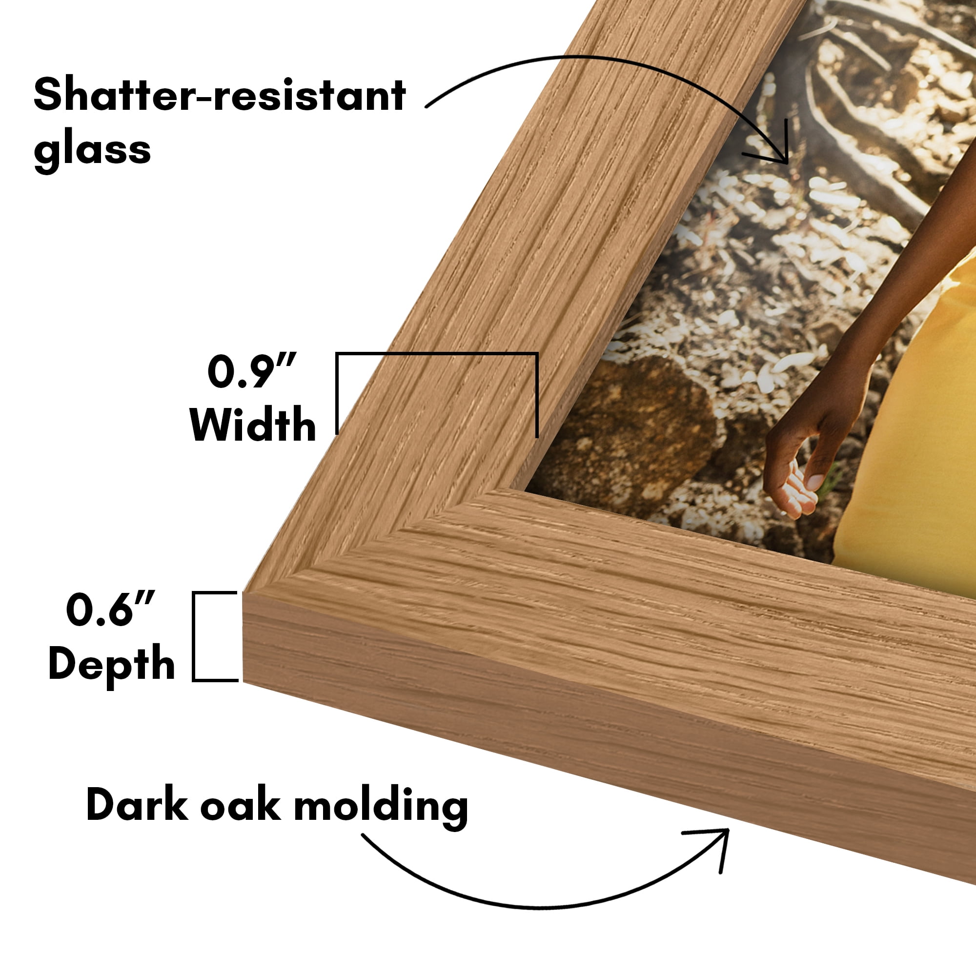 Americanflaf 10 Pack Picture Frame with Shatter-Resistant Glass 8x10, 5x7, 4x6 Gallery Wall Signature - Dark Oak