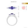 thumbnail image 4 of ANGARA Natural Three Stone Round Tanzanite Ring with Diamond Accents in 14K White Gold for Women (Size-6mm) | December Birthstone, Anniversary, Jewelry Gift for Women | Natural Tanzanite Ring, 4 of 8