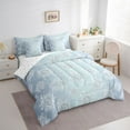 thumbnail image 3 of Homewish Teens Xmas Snowflake 7pcs Bedding Comforter Set,Happy New Year Queen Bedding Sets Super Cozy,Merry Christmas Queen Sheet Sets,Luxury Bedroom Decor,Reversible, 3 of 8