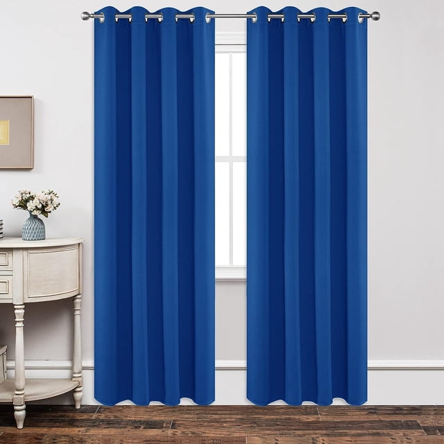 Joydeco Cortinas opacas de 84 pulgadas de largo, 2 paneles, juego de cortinas y cortinas largas con aislamiento térmico, 2 cortinas con ojales para oscurecer la habitación, para dormitorio, sala de es