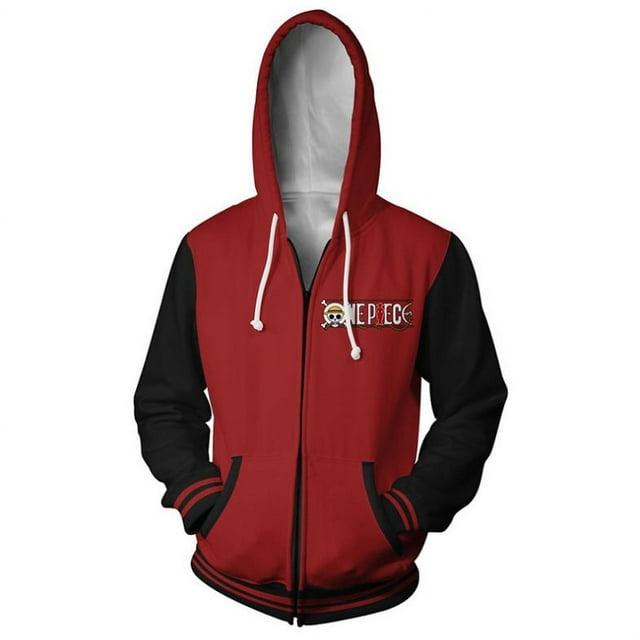Veste à Capuche Zippée Imprimée 3D d'Anime en une Seule Pièce