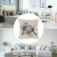 thumbnail image 5 of Pillow Case Elegant Blue Gray Birds Watercolor Wildlife Linen Cushion Case Outdoor Home Decoration Forest Wildlife Birds Tree Branches Pillow Protectors 16"x16" for Living Room Bedroom, 5 of 7