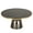 Grey/Black Stone, variant on LeisureMod 30" Round Coffee Table with Glass Top and Brushed Gold Iron Rim Tempered Glass Pedestal Base No Assembly for Modern Home, Living Room Tully Collection in Grey/Black
