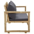 thumbnail image 6 of vidaXL Patio Loveseat 2 Seater Sofa with Cushions for Balcony Backyard Bamboo, 6 of 22