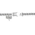 thumbnail image 5 of Rhodium Plated Diamond Accent Dragonfly Charm Tennis Bracelet, 7.25", 5 of 10