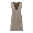 thumbnail image 5 of RMGVDSD Womens Sweater Vest Dress Knitted Pullovers Sweaters V Neck Tank Sweater Dress With Pockets Sleeveless Vests Solid Color Trendy Pullover Sweater Top /Beige, 5 of 5