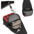 thumbnail image 4 of Rocae Buffalo Plaid Red Black for Sling Bag Chest Shoulder Backpack Crossbody Bags Casual Daypack for Men Women, 4 of 5
