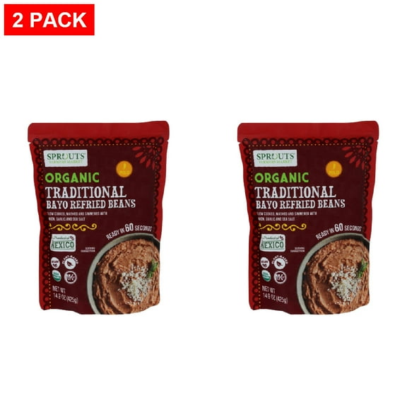 Sprouts Organic Traditional Bayo Refried Beans 14.9 oz (Pack of 2)