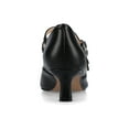 thumbnail image 4 of Journee Womens Carnation Kitten Heel Mary Jane Pointed Toe Buckle Detail Comfort Pumps, Widths Available, 4 of 10
