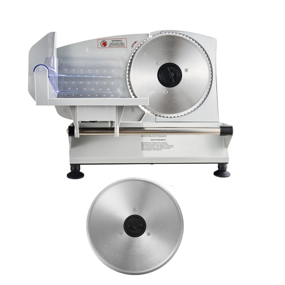 KFFKFF Electric Meat Slicer, 6.7-inch 150W Deli Slicer Machine with Dual SUS420 Blades, Adjustable Thickness 0-0.6 inch, ETL Certified Food Slicer for Meat, Ham, Bread, and Steak