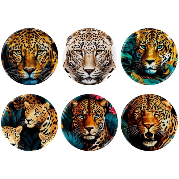 Leopard Badges with Pins for Backpacks Parties Ties Hats Corporate Events Personalized Custom Photo Text Logo Button