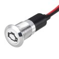 thumbnail image 1 of Luz Indicadora de Señal DC 12V 12mm, Carcasa Metálica LED Roja con Símbolo (Fallo del Motor) 2 piezas, 1 of 4