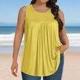 thumbnail image 5 of vdgthytj Plus Size Tank Tops for Women Round Neck Sleeveless Tee Shirts Casual Pleated Loose Summer Blouses, 5 of 6