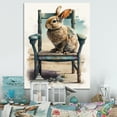 thumbnail image 2 of Designart Bunny Sitting On A Wood Chair I Canvas Wall Art, 2 of 5
