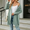 thumbnail image 3 of QUYUON Fall Cardigan Deals Long Sleeve Oversized Cardigan Polyester Womens Plus Size Cardigan Cardigan Jacket Style Q-3527 Fall Cardigan Sweater Outerwear Coat Green S, 3 of 8