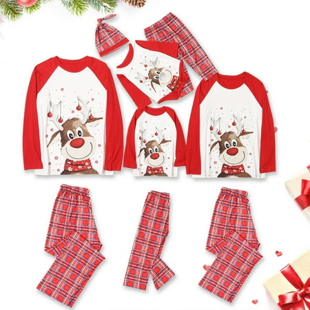 

YUNAFFT Parent-child Suits Mothers Day Christmas Women Mom Printed Letter Top+Stripe Pants Xmas Family Clothes Pajamas Family Party