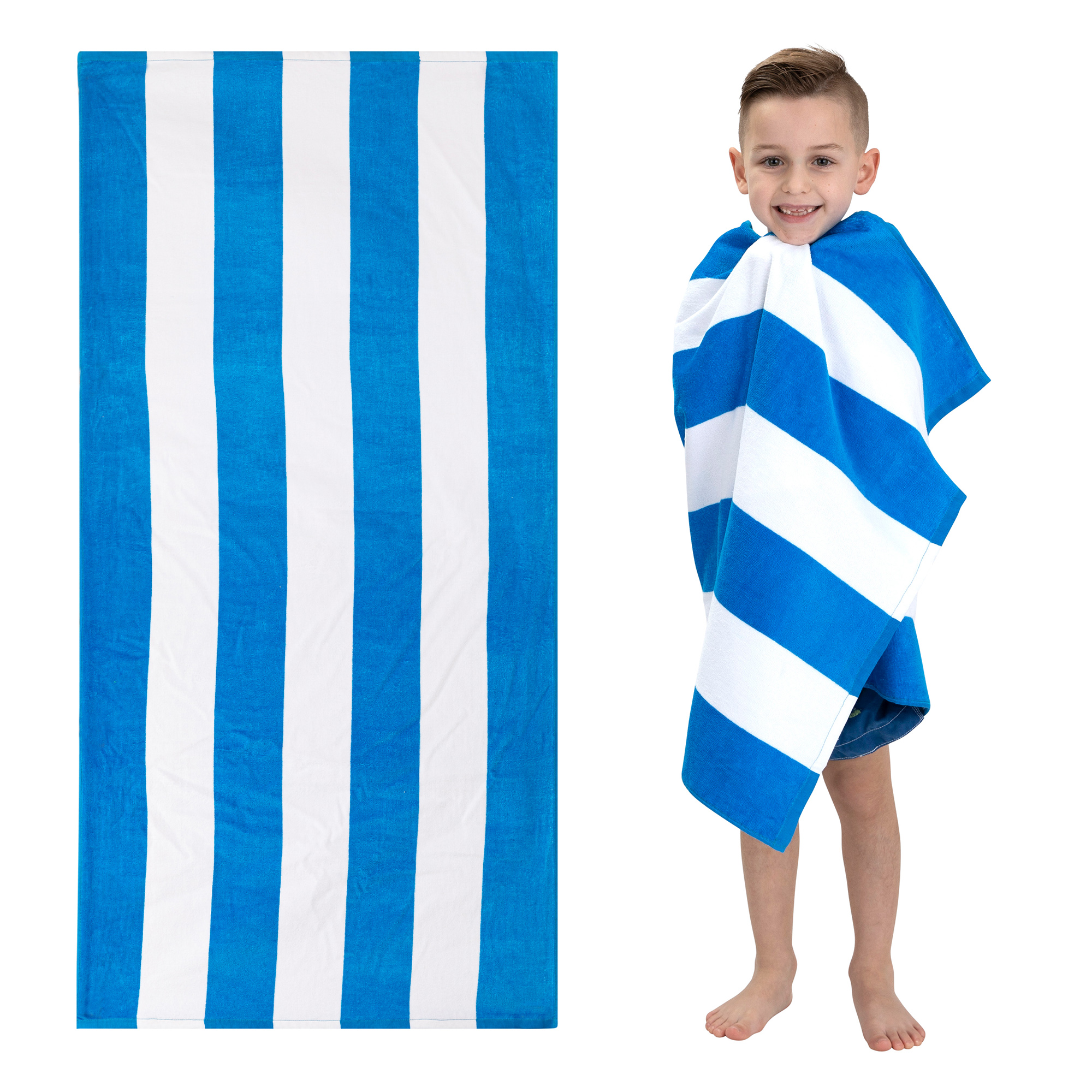 Kids 2-Piece Character and Stripe Cotton Beach Towel Bundle Set - image 3 of 11