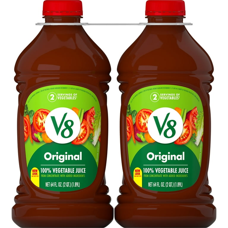 V8 Original Vegetable Juice, 64 Fl Oz Bottles, Pack of 2 - Walmart.com