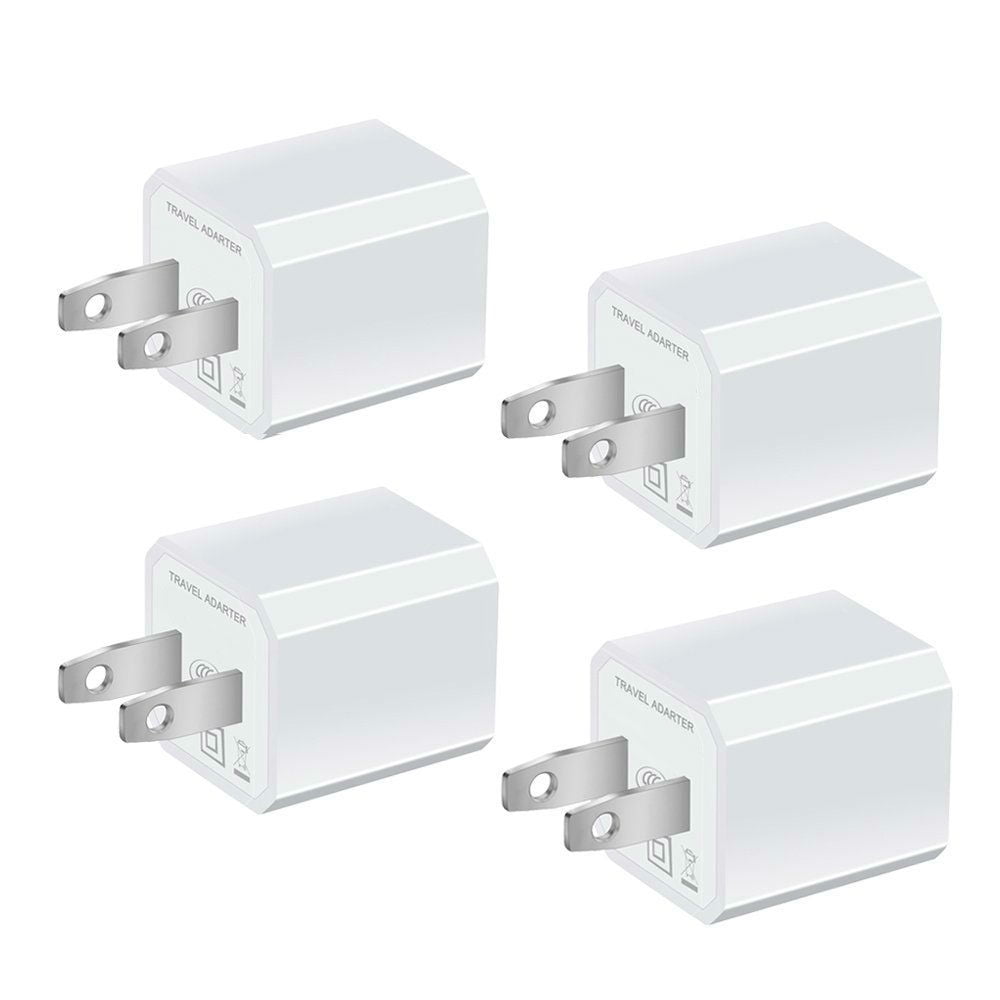 4 Pack Universal AC USB Wall Charger Cube for for iPhone 11 Pro Max/X