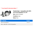 thumbnail image 2 of Throttle Body - Compatible with 2005 - 2014 Ford Expedition 5.4L V8 2006 2007 2008 2009 2010 2011 2012 2013, 2 of 2