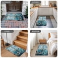 thumbnail image 6 of Blue Teal Spring Floral Door Mat&nbsp;Indoor Outdoor Entrance,Non Slip Small Rug for Kitchen Bathroom Entryway Rug,Modern Botanical Oil Painting Art Washable Doormat Floor Mat 16x24 Inch, 6 of 8