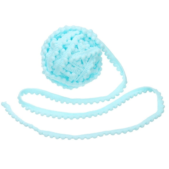 Uxcell 8.5 Yards Pom Pom Trim Ribbon, 0.5" Wide Light Blue Pom Pom Ball Fringe Trim Ribbon for DIY Crafts Curtain Clothes Pillow Home Decoration