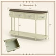 thumbnail image 3 of Gymax Table de Canapé Rétro Courbée 52 Pieds' avec Étagère Ouverte Tiroirs Beige, 3 of 10