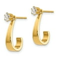 thumbnail image 2 of 14k Yellow Gold J Hoop Stud Earring Jackets, 2 of 4
