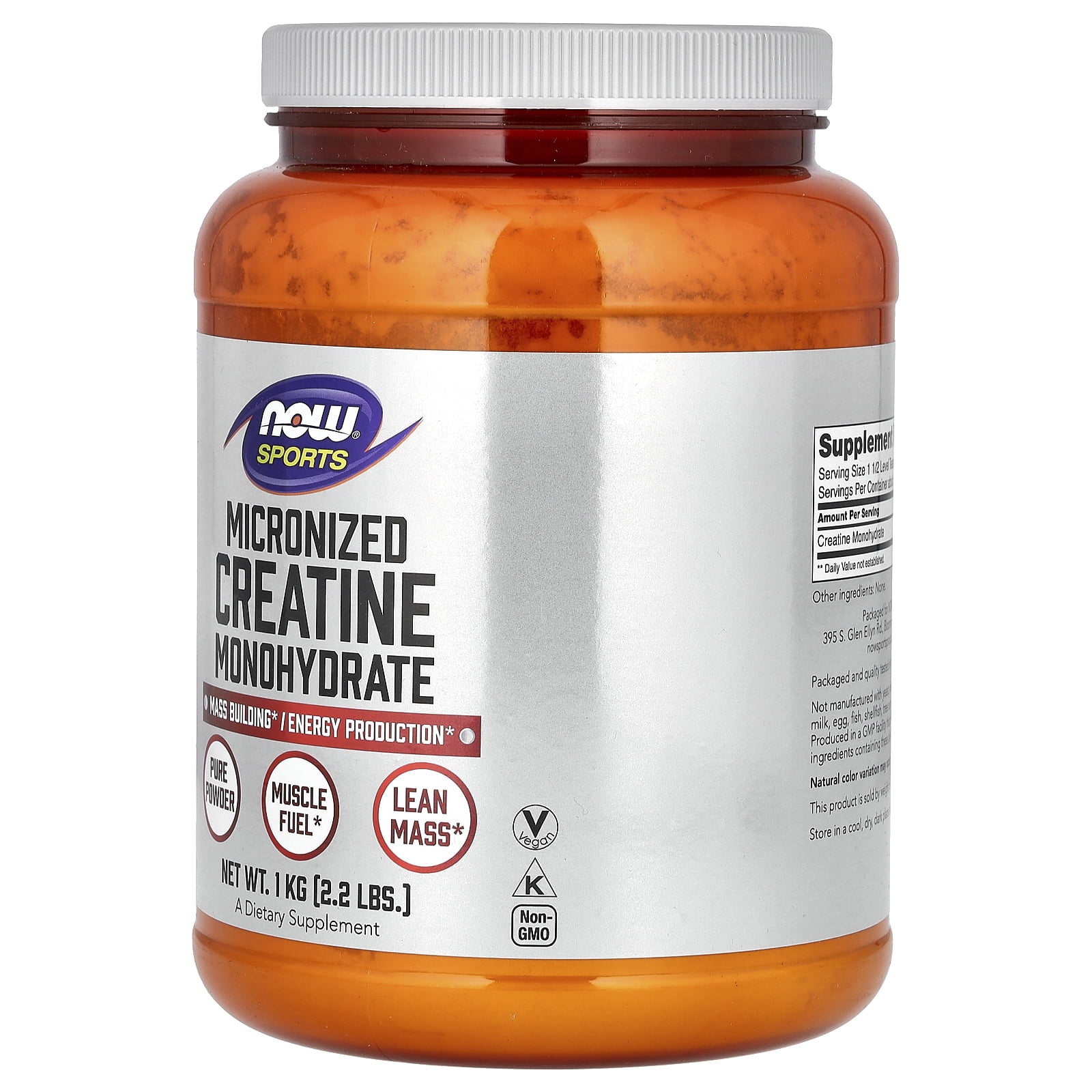 NOW Foods Sports, Micronized Creatine Monohydrate, 2.2 lbs (1 kg)