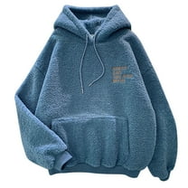 Hoodies for Women Long Sleeve Pullover Hoodie Sweatshirt Oversized Sweatshirt for Women Blue Hoodies Cute Winter Outfits for Women Women's Clothes