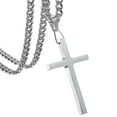 thumbnail image 5 of EOEMY Polished Big Cross Pendant Necklace 316L Stainless Steel Men Women Cuban Chain-Silver-38Inch Or 96Cm, 5 of 5