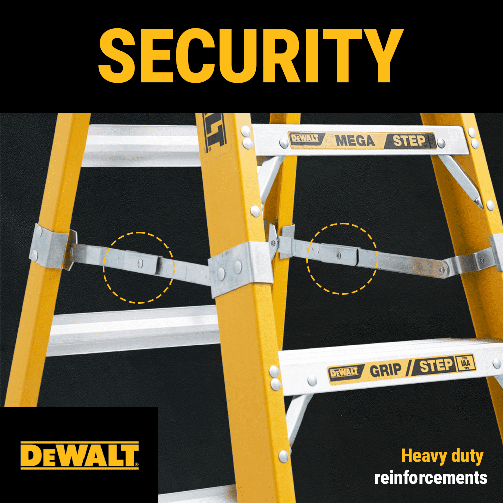 DeWalt 4-Foot Fiberglass Step Ladder, 375-Pound Load Capacity, Type IAA, DXL3410-04