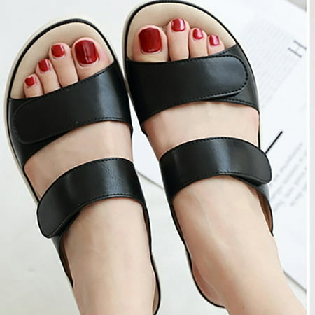 

LIANGP Women s Sandals Lady Sandals Women Vacation Beach Massage Sponge Large Size Slippers Women s Shoes Black Size 8
