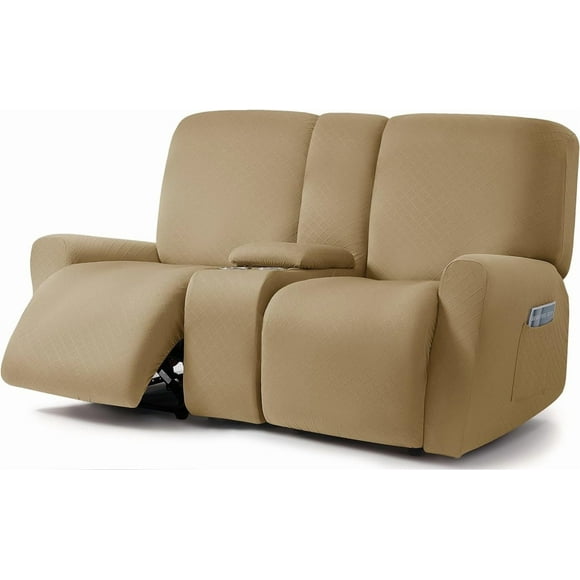 Funda reclinable para sofá de dos plazas ULTICOR, 8 piezas, color arena