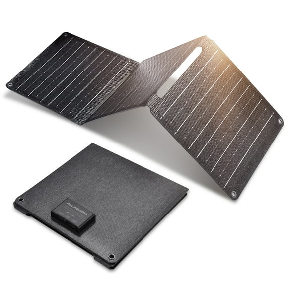 ALLPOWERS 21W Portable Solar Charger, Small Solar Panel with USB-C USB-A Outputs Compatible with Cell Phone Tablet, Waterproof Foldable Battery Charger for Camping, Hiking, Backpacking