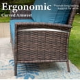 thumbnail image 3 of 7-Seat Outdoor Conversation Set with 56" Gas Fire Pit Table (50,000 BTU), Wicker Sectional Patio Furniture Set with Swivels Chairs, Peacock blue, 3 of 14