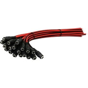 zdyCGTime 25CM DC Power Pigtail Cable, 12V 1-3A DC 5.5mm x 2.1mm Female Connectors AWG for CCTV Surveillance Security