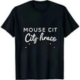 thumbnail image 2 of Stylish Women's Cotton Short Sleeve T-Shirt with Unique ' City - hrace ' Print and Orange Dot Accents, 2 of 6
