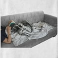 thumbnail image 6 of Music Soft Flannel Fleece Blanket, Illustration of a Cowboy Sitting on the Floor and Playing the Guitar Print, Cozy Plush for Indoor and Outdoor Use, 50" x 60", Black and Pale Grey, by Ambesonne, 6 of 6